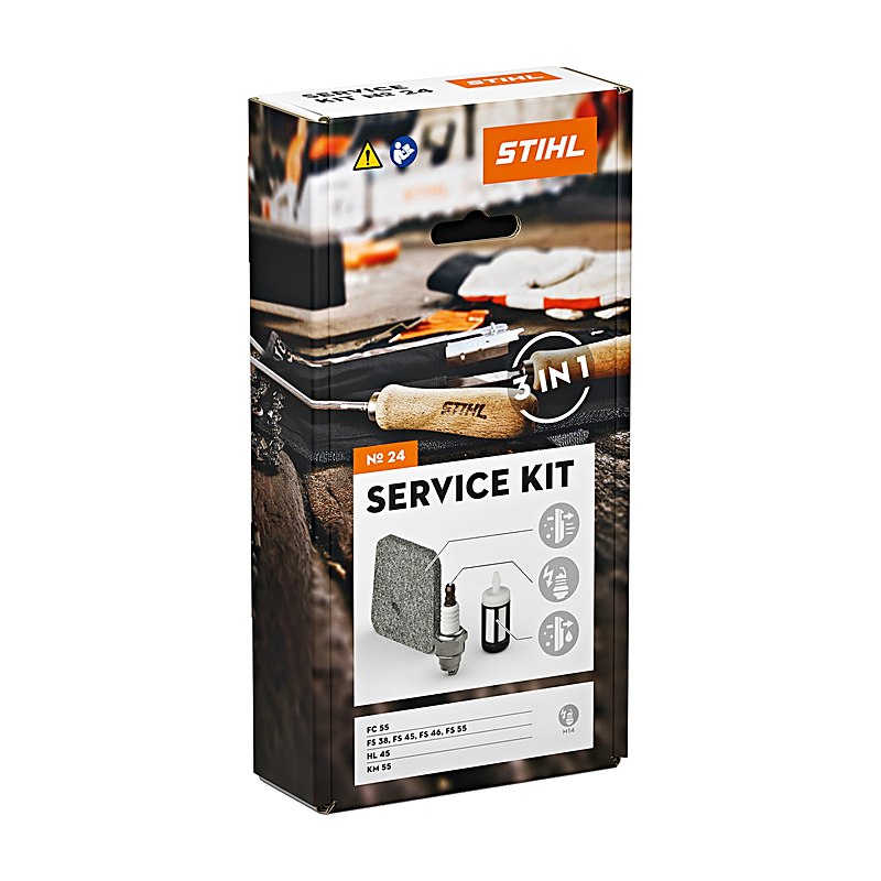 Stihl Service Kit für Kombi-Motoren, Freischneider, Hochentaster und Bohrgeräte, Passend für KM 55, FS 45, FS 46, FS 55 (kein 2-Mix-Motor), HL 45