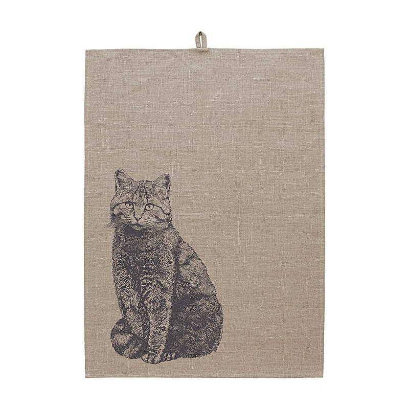 Frohstoff Geschirrhandtuch Leinen, Motiv Wildkatze