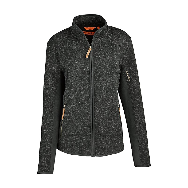 Tom Collins Strickfleecejacke, anthrazit, Größe 38