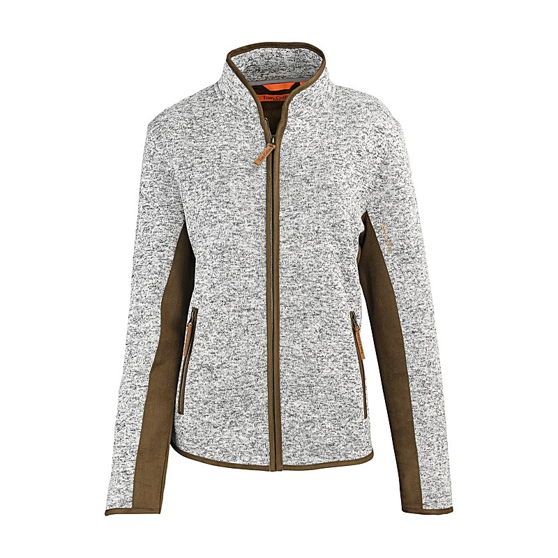 Tom Collins Strickfleecejacke, mittelgrau, Größe 40
