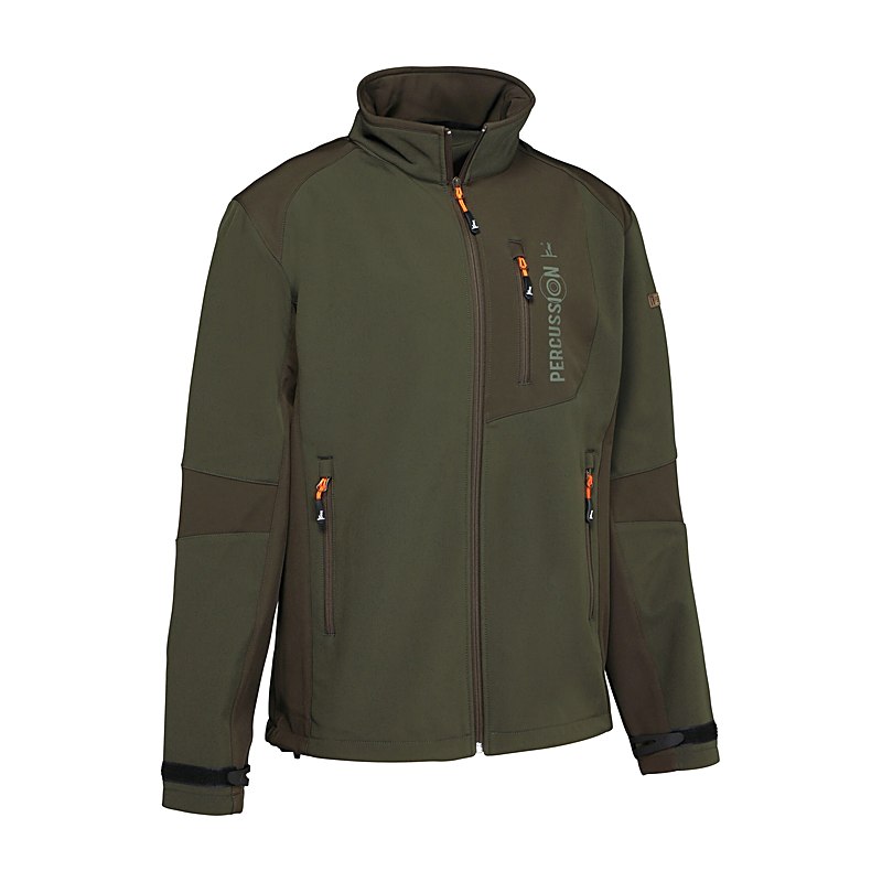 Percussion Softshelljacke, grün-braun, Größe XXL