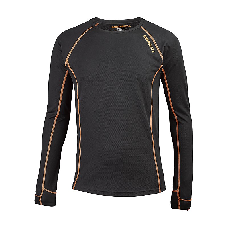 Nordforest Langarmshirt Active, schwarz-orange, Größe XS