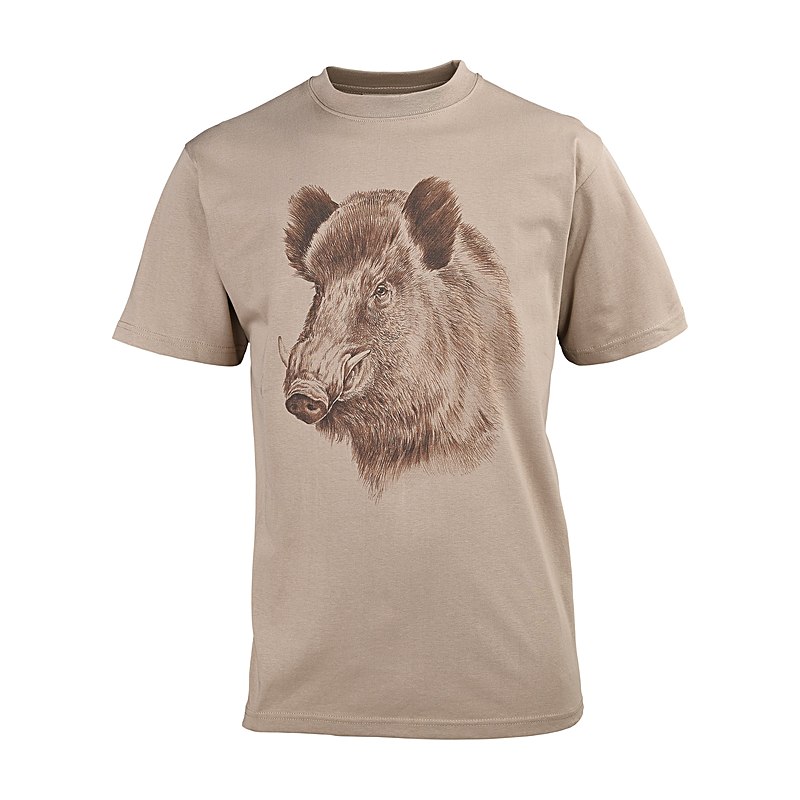 Hubertus Herren-T-Shirt Keiler, beige, Größe XXL