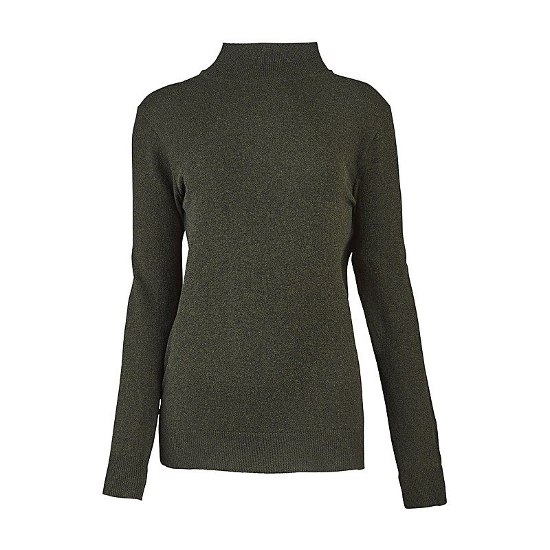 Hubertus Strickpullover Christine, oliv-braun, Größe 50