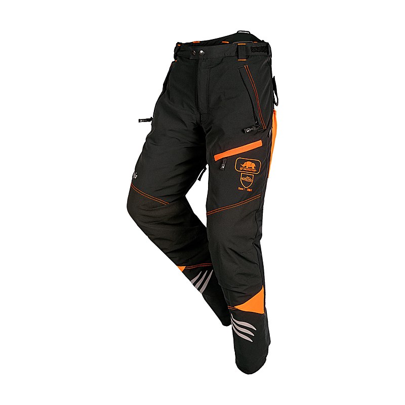SIP Protection Schnittschutz-Bundhose Ninja, schwarz-leuchtorange, Größe S