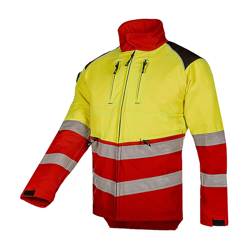 SIP Protection Warn-Schnittschutzjacke Forest Pro-tect, rot-leuchtgelb, Größe XXL