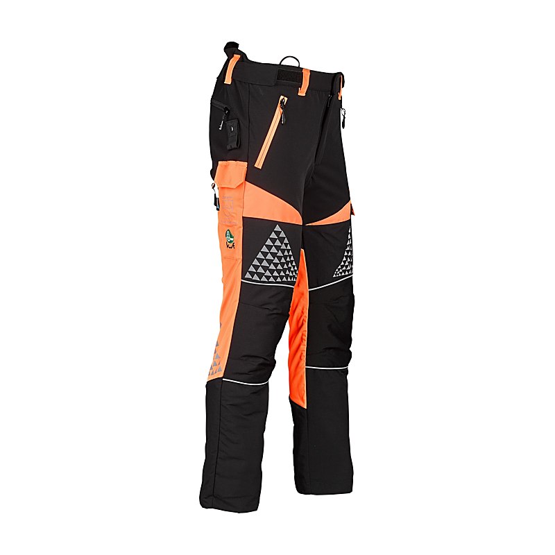 Timbermen Schnittschutz-Bundhose Light, schwarz-orange, Größe L