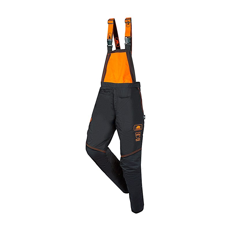 SIP Protection Schnittschutz-Latzhose Aspin C, anthrazit-schwarz-leuchtorange, Größe XXL