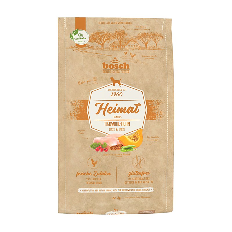 Bosch Heimat Hundefutter Senior mit Tierwohl-Huhn, Größe 12 kg