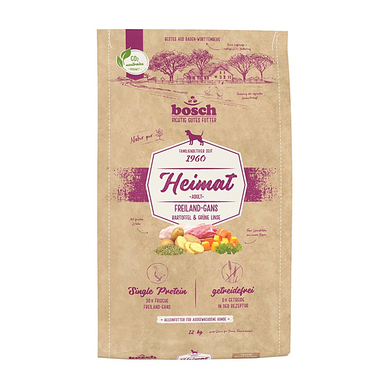 Bosch Heimat Hundefutter Adult mit Freilandgans, Größe 12 kg