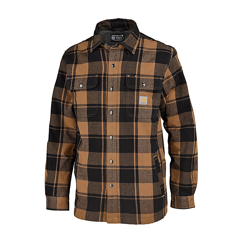 Carhartt Flanellshirt Heavyweight Sherpa-Lined, braun, Größe XXL