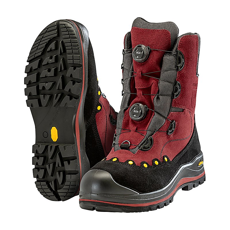 Pfanner Schnittschutzstiefel BOA, rot-schwarz, Größe 48
