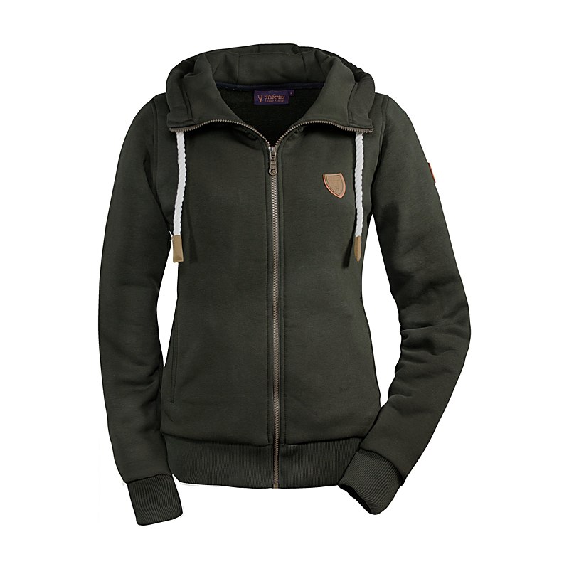 Hubertus Hoodie mit Reißverschluss, oliv, Größe XXL