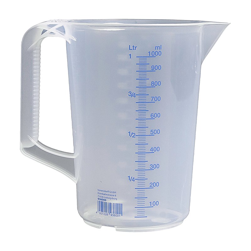 Hünersdorff Messkanne aus Polypropylen, Fassungsvermögen 1000 ml