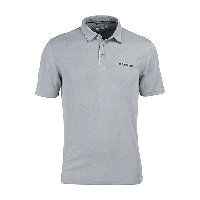 Columbia Herren-Poloshirt Nelson Point, columbia grey, Größe XXL