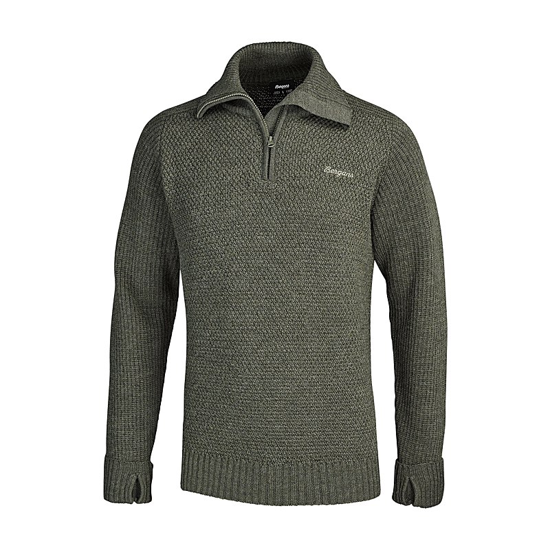 Bergans Pullover Ulriken Jumper, dark green mud, Größe XXL