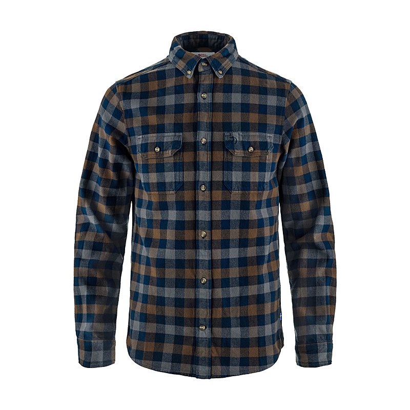 Fjällräven Herren-Langarmhemd Skog, dark navy-dark oak, Größe L