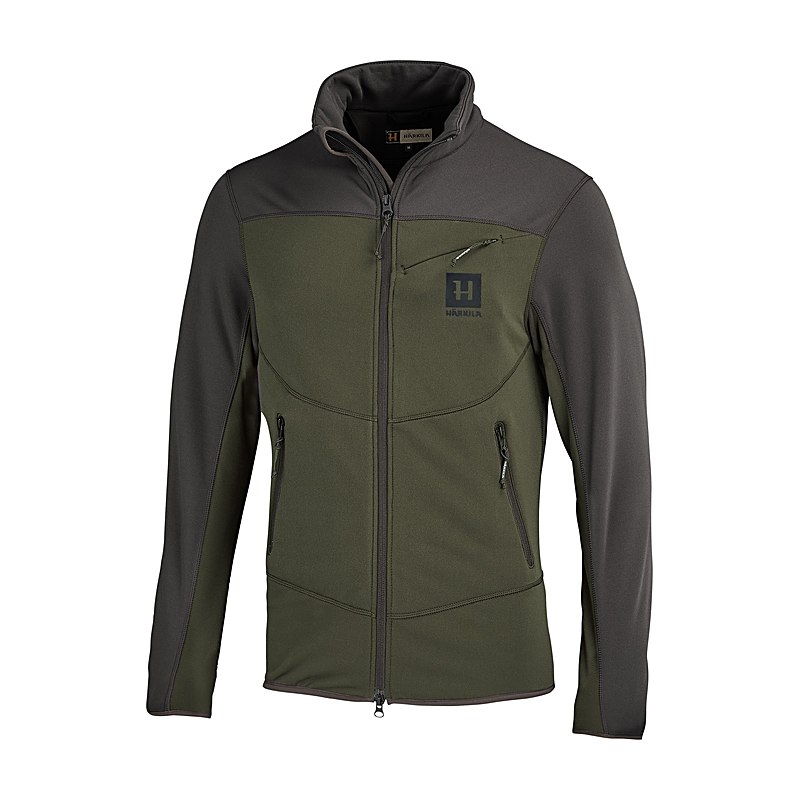 Härkila Fleecejacke Olaf, willow green-shadow grey, Größe 3XL