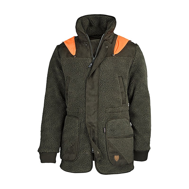 Hubertus Herren-Faserpelzjacke Miporex, oliv-orange, Größe 46