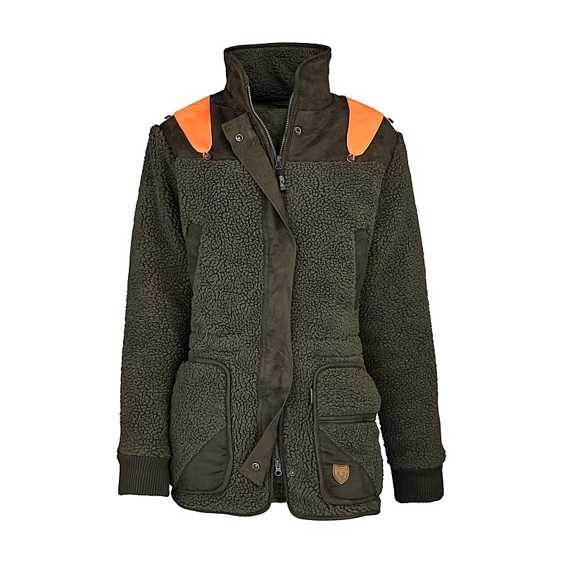 Hubertus Faserpelzjacke Miporex, oliv-orange, Größe 48