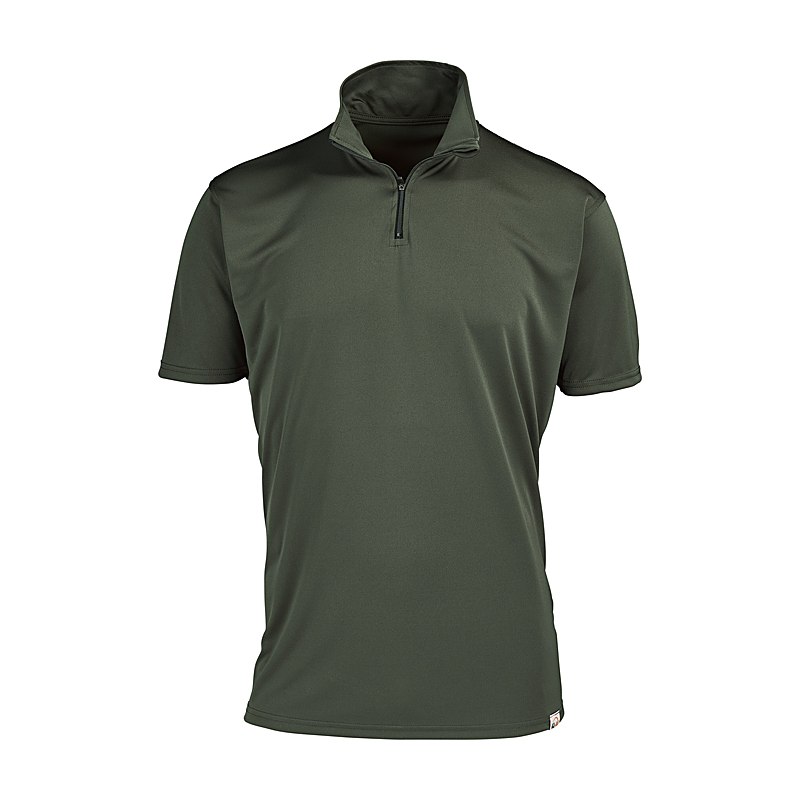 IQ-UV Funktionsshirt Kurzarm Zip UV 50+, forest, Größe S