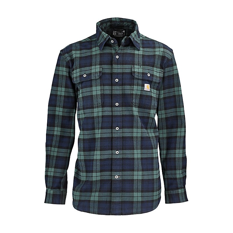 Carhartt Flanellshirt Plaid, frosted balsam, Größe XXL