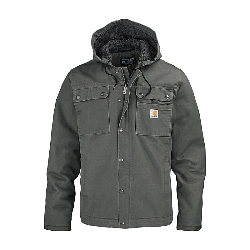 Carhartt Jacke Washed Duck Sherpa-Lined, moss, Größe XL