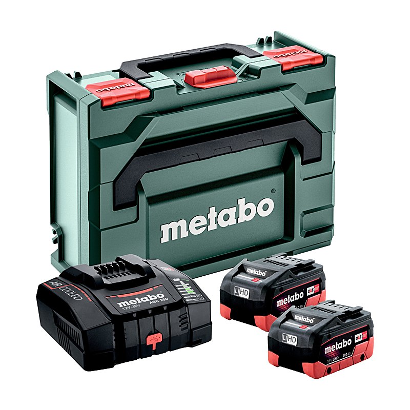 Metabo Basis-Set 2x LiHD 8,0 Ah, ASC 290 und Metabox 145