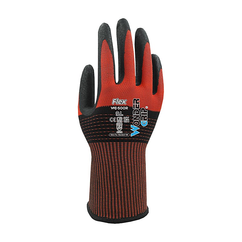 Wondergrip Handschuhe Flex WG-500R, rot, Größe 11