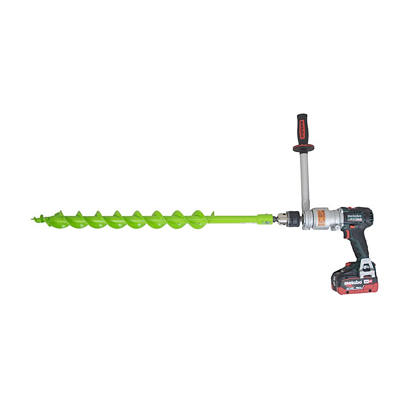 Pflanzbohrer-Set mit schweren Bohrern, Metabo BS 18 LTX BL Q I und PowerX3 DC