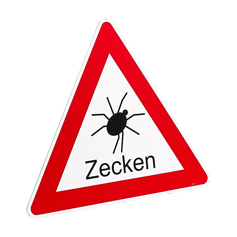 Schild Achtung Zecken