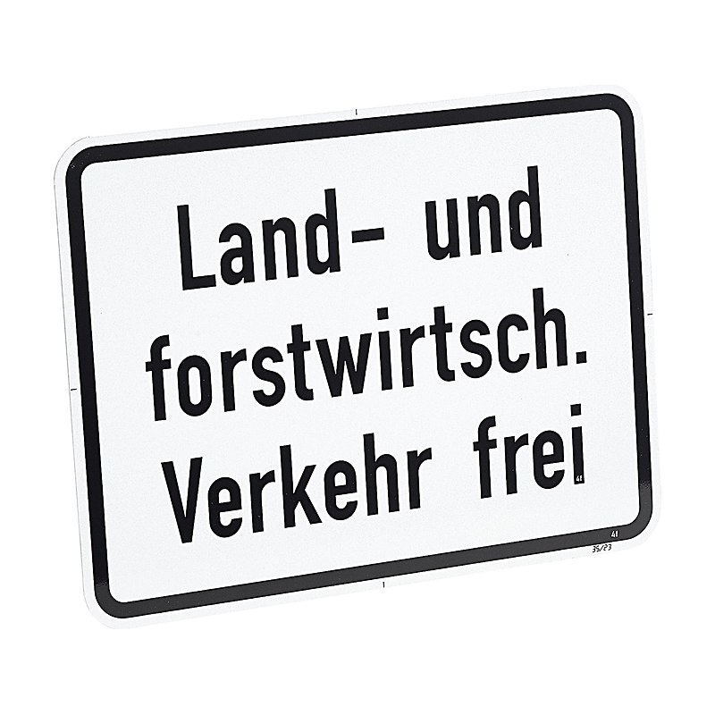 Zusatzschild, Land- und forstwirtschaftlicher Verkehr frei