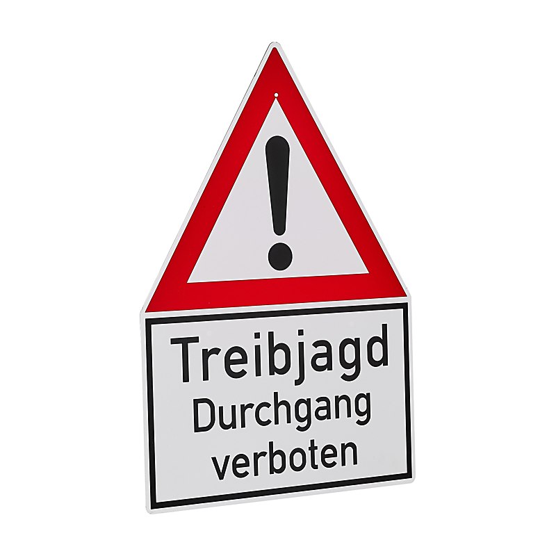 Achtungsschilder Treibjagd, Komplett mit Warnständer