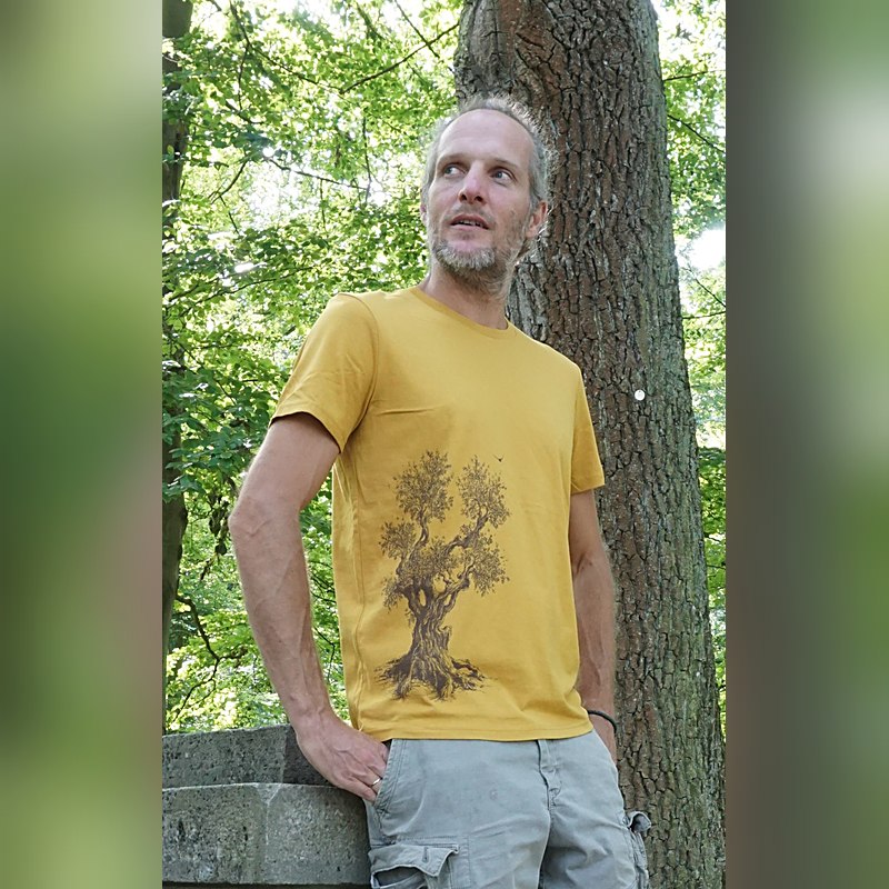 Life-Tree T-Shirt Olive Tree, ocre, Größe L
