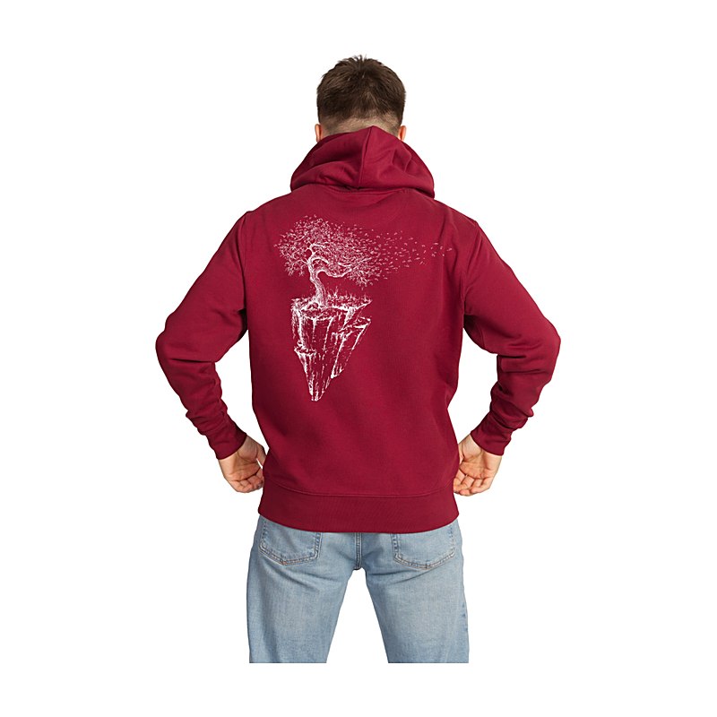 Life-Tree Hoodie Maple Island, burgundy, Größe L