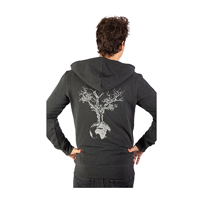 Life-Tree Hoodie Weltenbaum, heather grey, Größe S