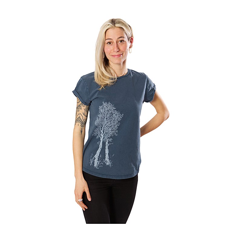 Life-Tree T-Shirt Birke, stone washed blue, Größe L
