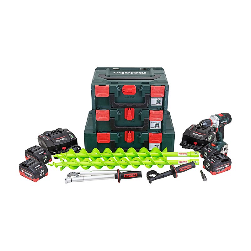 Pflanzbohrer-Set mit leichten Bohrern und Metabo BS 18 LTX BL I