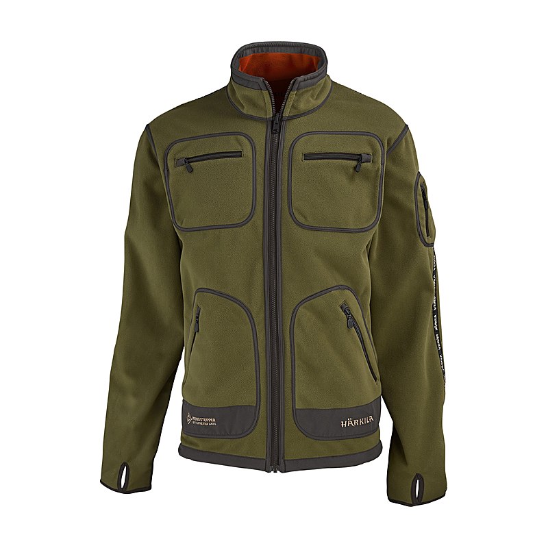 Härkila Wende-Fleecejacke Kamko, dark olive/arabian spice, Größe XL