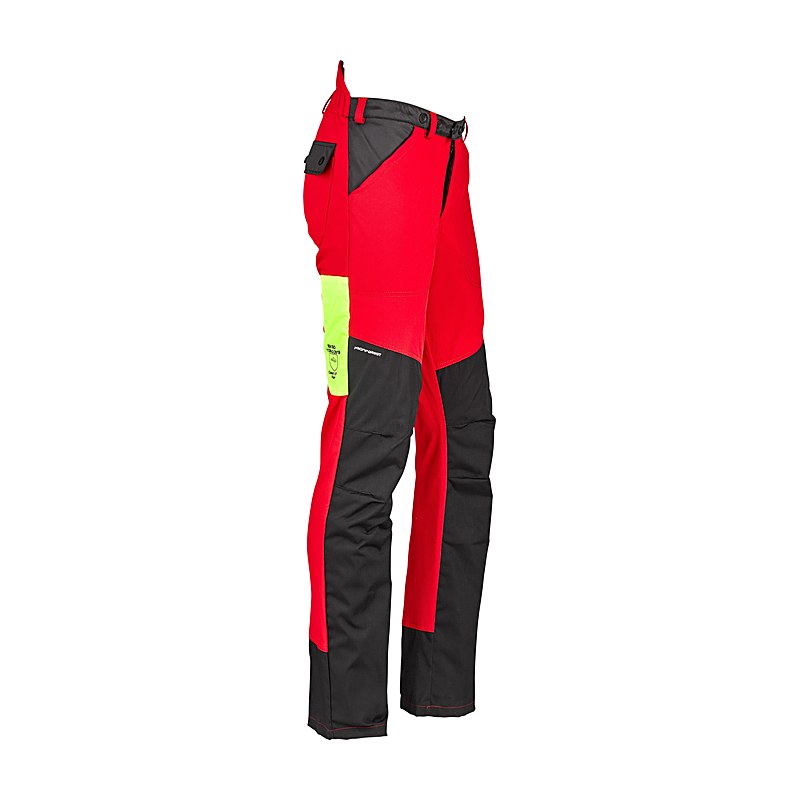 Profiforest Schnittschutz-Bundhose Flex, rot-neongelb, Größe M