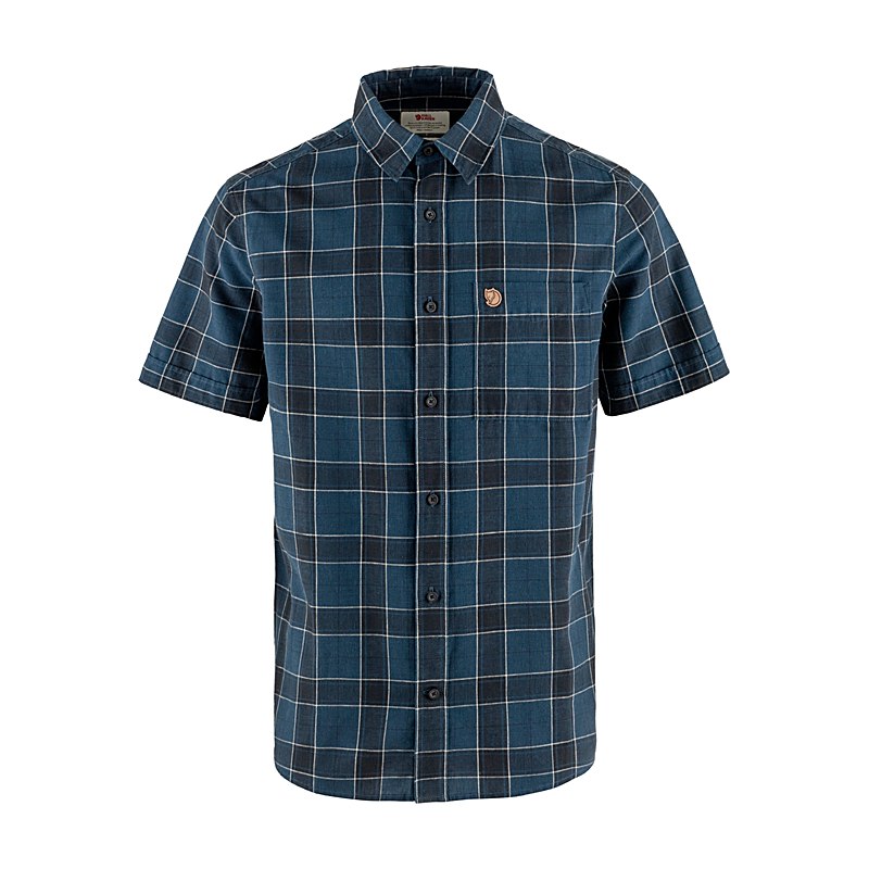 Fjällräven Kurzarmhemd Övik Travel, indigo blue-dark navy, Größe XXL