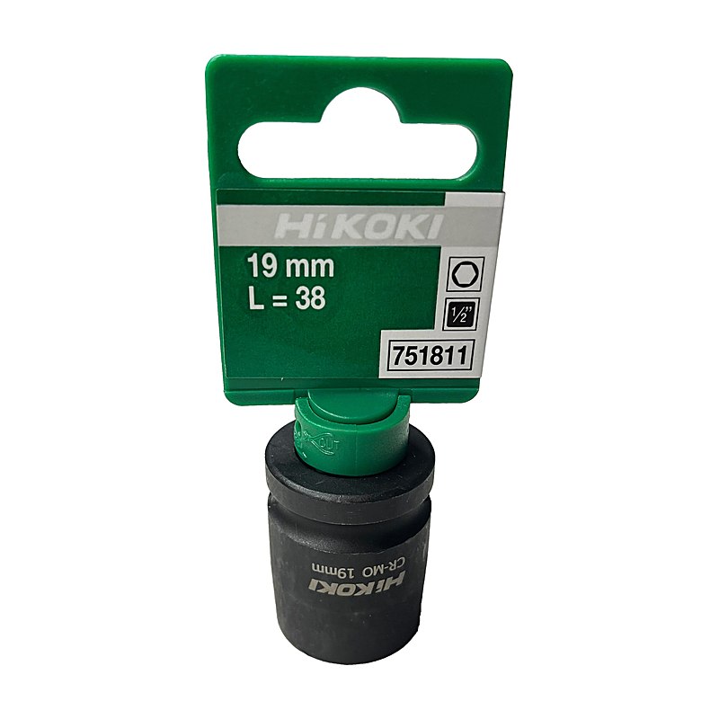Hikoki Proline Kraft-Stecknuss 1/2" Außensechskant, Schlüsselweite 19 mm
