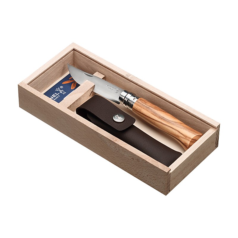 Opinel Messer Nr. 8 Olive im Geschenkset