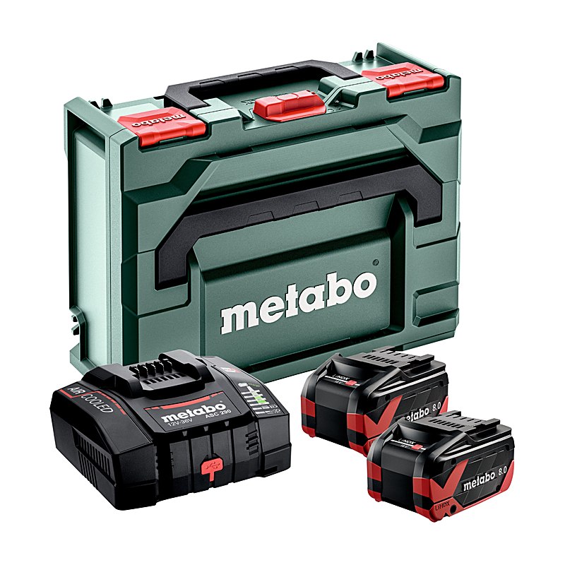 Metabo Basis-Set 2x LiHDX 8,0 Ah, ASC 290 und Metabox 145