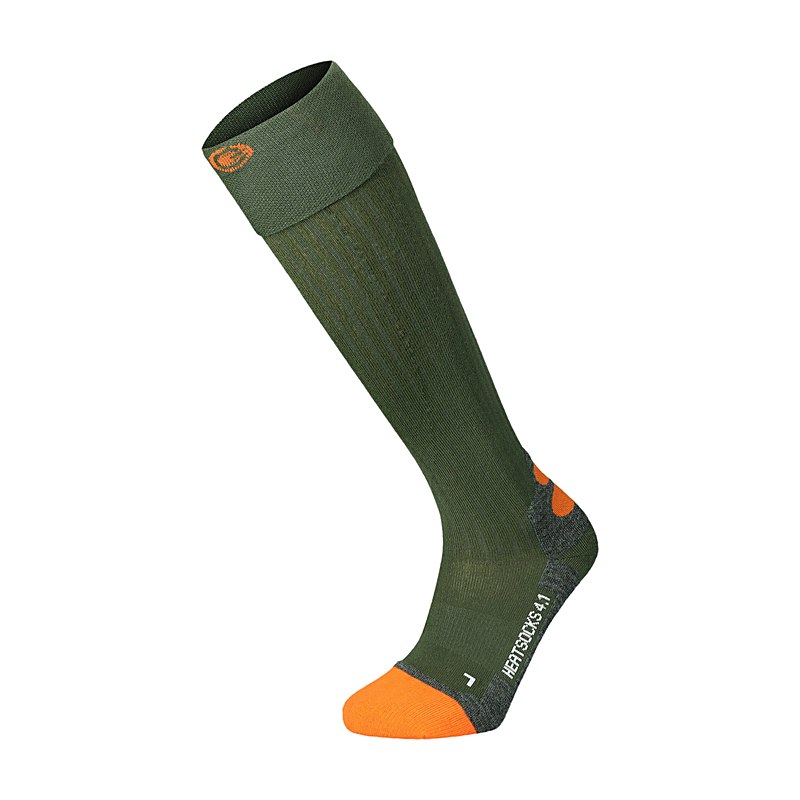 Lenz Beheizbare Socken 4.1 Toe Cap, grün-orange, Größe 39/41