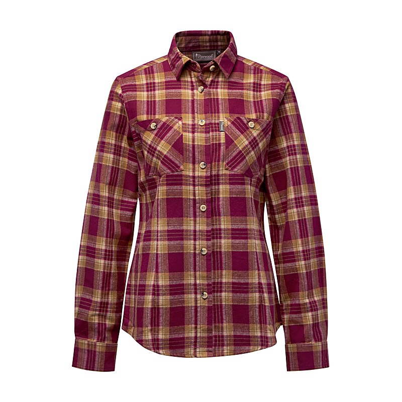 Pinewood Langarmbluse Härjedalen, burgundy-olive green, Größe M