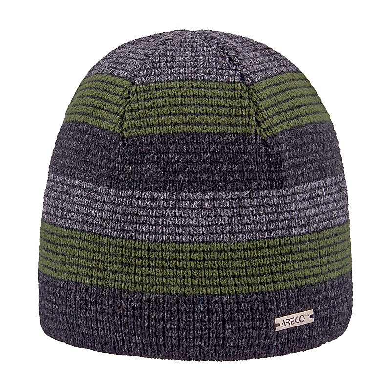 Areco Beanie mit Streifen, moos, Größe one size