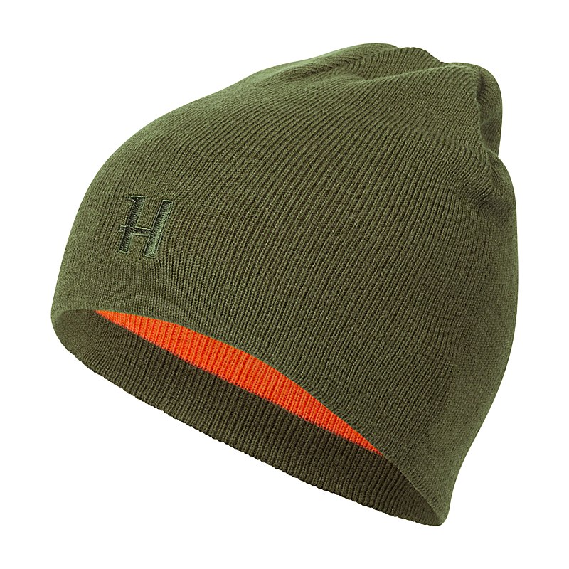 Härkila Beanie Reversible, willow green/orange, Größe one size
