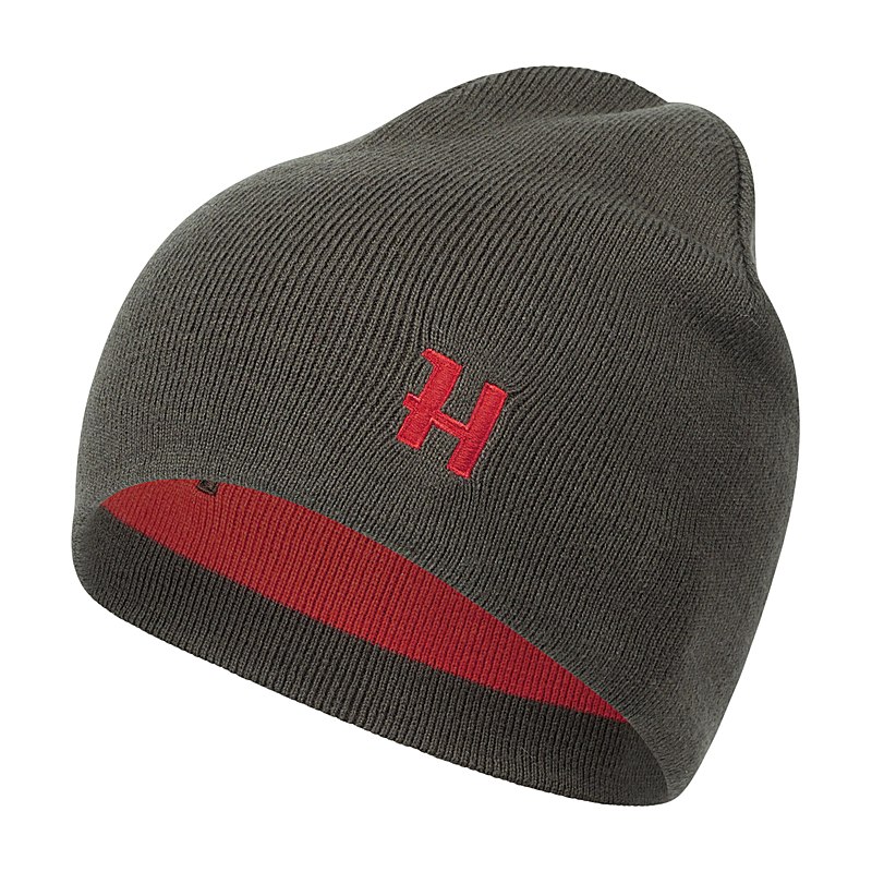 Härkila Beanie Aspire Reversible, shadow brown/red, Größe one size