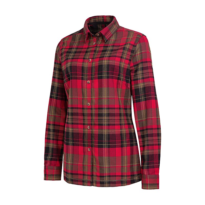 Böcker Langarmbluse Flanell Holla, rot kariert, Größe 44